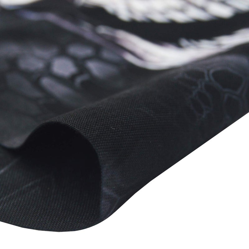 Obacle قناع وجه جمجمة أوباكل نصف لحماية من الغبار والرياح والأشعة فوق البنفسجية والشمس، قناع أنبوبي 3D بدون seams للرجال والنساء، قناع هيكل عظمي رقيق وقابل للتنفس لركوب الدراجات النارية (جمجمة مبتسمة سوداء)  - Image 5